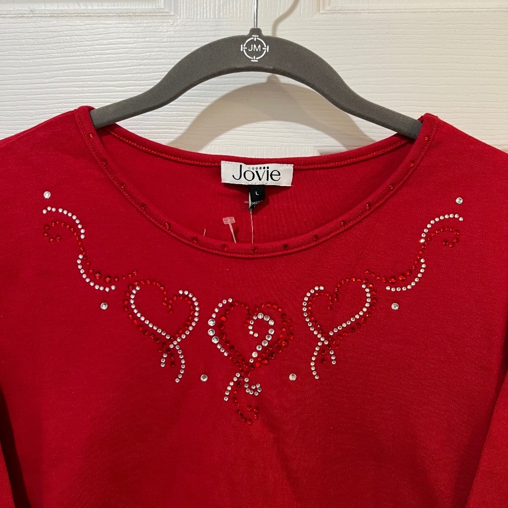 HEART RHINESTONE SHIRT